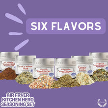 Load image into Gallery viewer, Air Fryer Kitchen Hero Seasoning Set - Artisanal Spice Blends Six Pack Collections &amp; Gift Sets Gustus Vitae