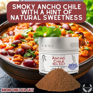 Ancho Chile Sea Salt | Gustus Vitae | Gourmet Seasoning