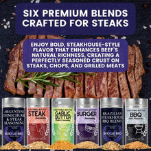 Load image into Gallery viewer, Best for Steak &amp; Beef | Set of 6 XL Seasonings Collections &amp; Gift Sets Gustus Vitae