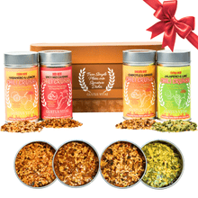 Load image into Gallery viewer, Fiery Hot Chili Crunch Seasoning Bunch | Gift Packed Set of 4 Collections &amp; Gift Sets Gustus Vitae