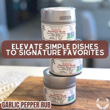 Load image into Gallery viewer, Garlic Pepper Rub Gourmet Seasonings Gustus Vitae