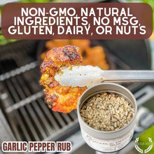 Load image into Gallery viewer, Garlic Pepper Rub Gourmet Seasonings Gustus Vitae