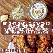 Load image into Gallery viewer, Garlic Pepper Rub Gourmet Seasonings Gustus Vitae
