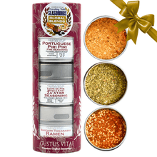 Load image into Gallery viewer, Global Blends: The Traveling Table Seasonings | Gift Pack Set of 3 Collections &amp; Gift Sets Gustus Vitae