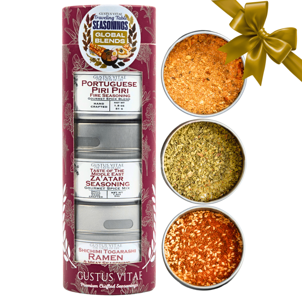 Global Blends: The Traveling Table Seasonings | Gift Pack Set of 3 Collections & Gift Sets Gustus Vitae