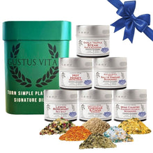 Load image into Gallery viewer, Gourmet Culinary Favorites | Gift Packaged Seasoning Collection | Set of 6 | Go To Gift For All Occasions Collections &amp; Gift Sets Gustus Vitae
