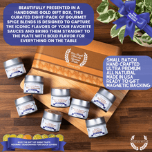Load image into Gallery viewer, Gourmet Seasonings for Sauce Lovers | 8 Pack | Spice Blends Gift Set Collections &amp; Gift Sets Gustus Vitae