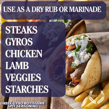 Load image into Gallery viewer, Greek Gyro Rotisserie Spit Seasoning | Bougie BBQ Rub Gustus Vitae