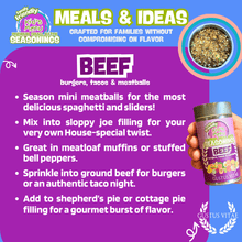 Load image into Gallery viewer, Kid’s Menu: Beef: Burgers, Tacos &amp; Meatballs Seasoning Gourmet Seasonings Gustus Vitae