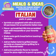 Load image into Gallery viewer, Kid’s Menu: Italian: Pasta &amp; Pizza Seasoning Gourmet Seasonings Gustus Vitae