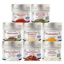 Load image into Gallery viewer, Pantry Starter Kit | Essential Spices, Seasonings, Salts | 8 Magnetic Tins | Gustus Vitae Collections &amp; Gift Sets vendor-unknown