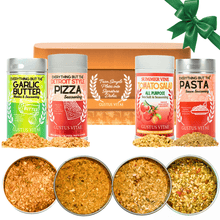 Load image into Gallery viewer, Pizza, Pasta &amp; Garlic Bread Seasonings | Gift Set of 4 Spice Blends Collections &amp; Gift Sets Gustus Vitae