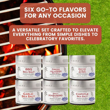 Load image into Gallery viewer, Pro Series BBQ &amp; Grilling Sea Salts Gift Box | Gift Packaged Sea Salts Collection | Set of 6 Collections &amp; Gift Sets Gustus Vitae