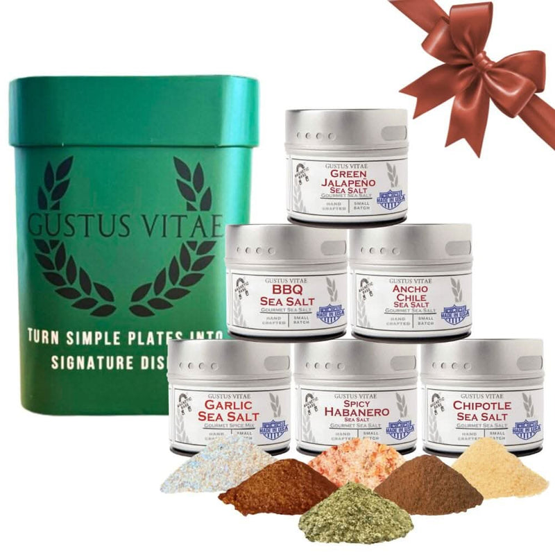 Pro Series BBQ & Grilling Sea Salts Gift Box | Gift Packaged Sea Salts Collection | Set of 6