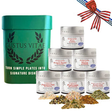 Load image into Gallery viewer, Snack-time Celebrations: Made in the USA Signature Spices| Gift Packaged Seasoning Collection | Set of 6 Collections &amp; Gift Sets Gustus Vitae