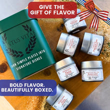 Load image into Gallery viewer, Snack-time Celebrations: Made in the USA Signature Spices| Gift Packaged Seasoning Collection | Set of 6 Collections &amp; Gift Sets Gustus Vitae