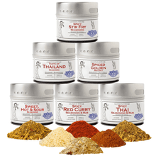 Load image into Gallery viewer, Thai Seasoning Gift Set - Tastes of Thailand - Artisanal Spice Blends Six Pack Collections &amp; Gift Sets Gustus Vitae