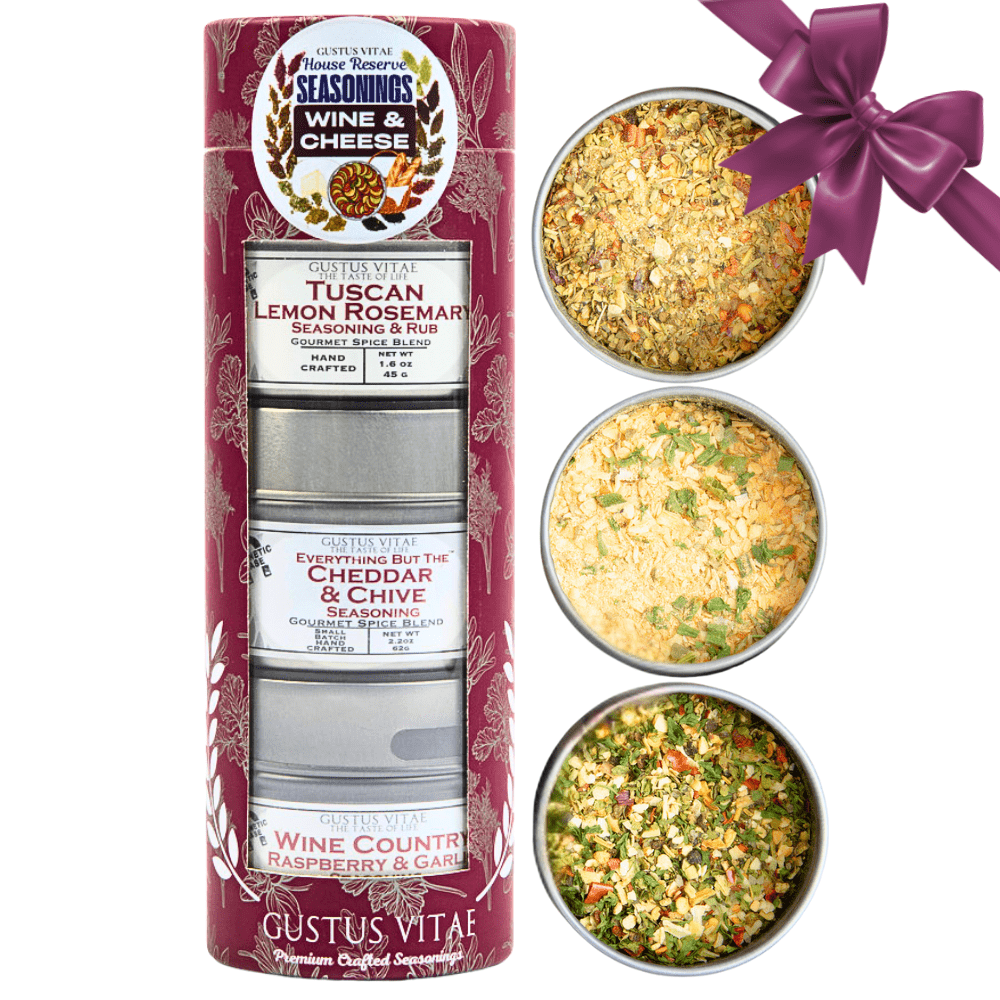 Wine & Cheese House Reserve Seasonings | Gift Pack Set of 3 Collections & Gift Sets Gustus Vitae
