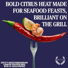 Load image into Gallery viewer, Zesty Mediterranean Lemon Pepper BBQ Rub &amp; Seasoning Bougie BBQ Gustus Vitae