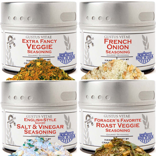 Air Fryer Ultimate Veggies Seasoning Set - Artisanal Spice Blends Four Pack Collections & Gift Sets Gustus Vitae