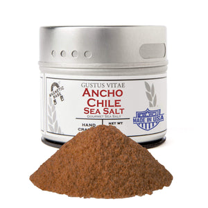 Ancho Chile Sea Salt Gourmet Salts Gustus Vitae