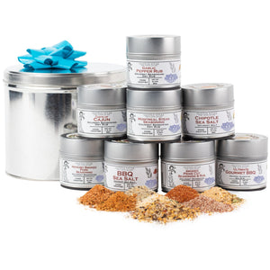 BBQ Bucket & Pit Master Gift Set  8 Gourmet Seasonings & Salts In