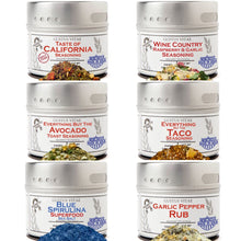 Load image into Gallery viewer, California Seasonings Gift Set - Tastes of Californa - Artisanal Spice Blends Six Pack Collections &amp; Gift Sets Gustus Vitae