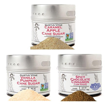 Load image into Gallery viewer, Cider Mill Classics: Coffee, Donuts &amp; More - 3 Gourmet Infused Cane Sugars Collections &amp; Gift Sets Gustus Vitae