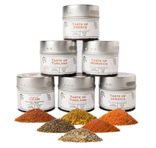 Load image into Gallery viewer, Cuisines of the World Gourmet Seasonings Collection - 6 Tins Collections &amp; Gift Sets Gustus Vitae