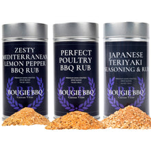 Load image into Gallery viewer, Deluxe Chicken BBQ Seasonings Collection - 3 Pack Gourmet Seasonings Gustus Vitae