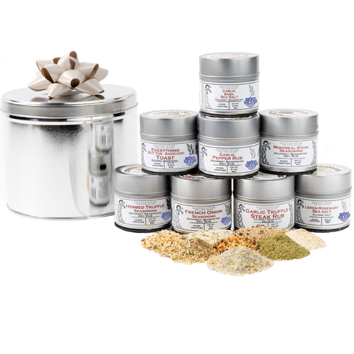 Deluxe Home Chef Flavor Kit | 8 Gourmet Seasonings & Salts In A Handsome Gift Tin Collections & Gift Sets Gustus Vitae