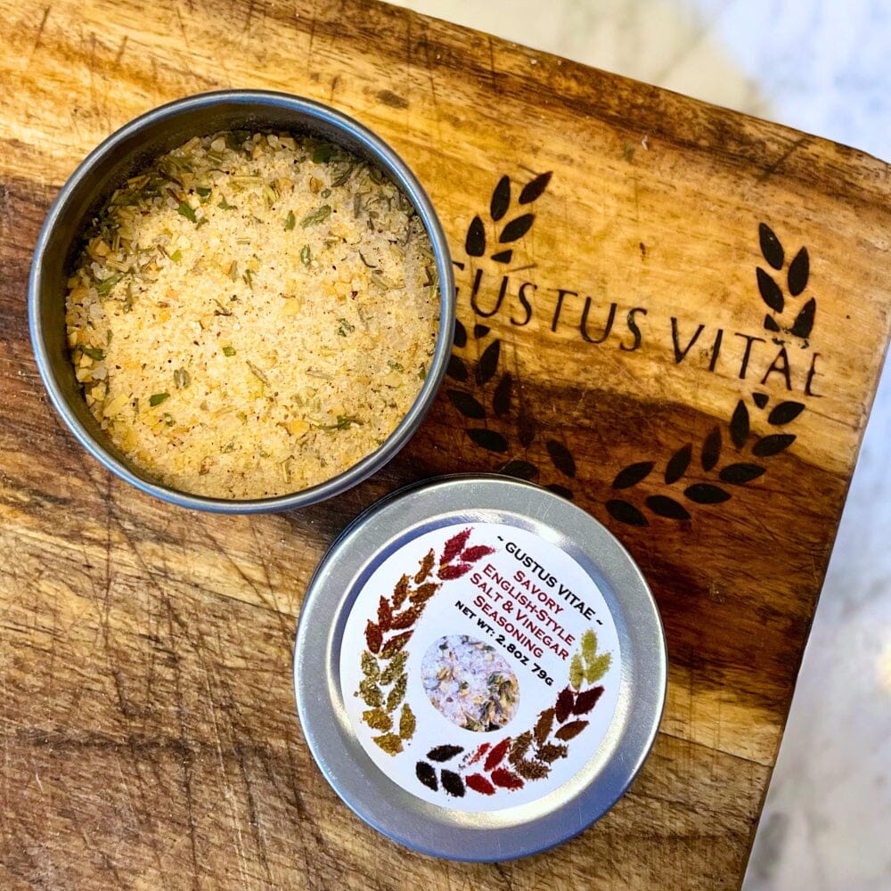 Gustus Vitae Savory English-Style Salt and Vinegar Seasoning (2.0 oz (56 g) Shaker Magnetic Base can)