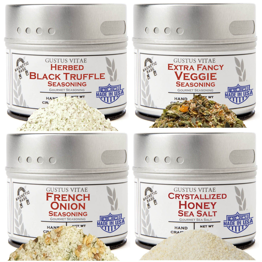 Extra Fancy Gourmet Seasonings & Salts Collection | Set of 4 Collections & Gift Sets Gustus Vitae