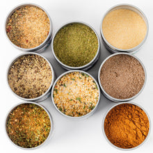 Load image into Gallery viewer, Fancy Proteins &amp; Truffled Sides Luxury Gift Pack | 8 Gourmet Seasonings &amp; Salts In A Handsome Gift Tin Collections &amp; Gift Sets Gustus Vitae