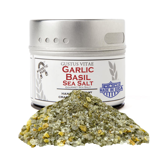 Garlic Basil Sea Salt Gourmet Salts Gustus Vitae