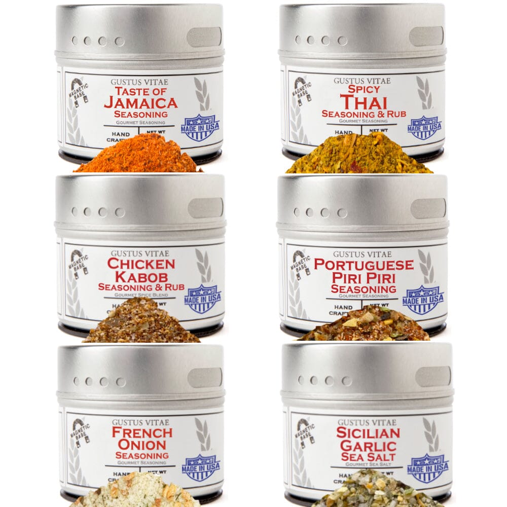 Global Chicken Air Fryer Seasoning Set - Artisanal Spice Blends Six Pack Collections & Gift Sets Gustus Vitae