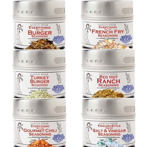 Gourmet Backyard BBQ Burgers & Fries Seasoning Set - Six Pack Collections & Gift Sets Gustus Vitae