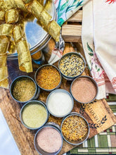 Load image into Gallery viewer, Gourmet Pantry Essentials Gift Pack | 8 Gourmet Seasonings &amp; Salts In A Handsome Gift Tin Collections &amp; Gift Sets Gustus Vitae