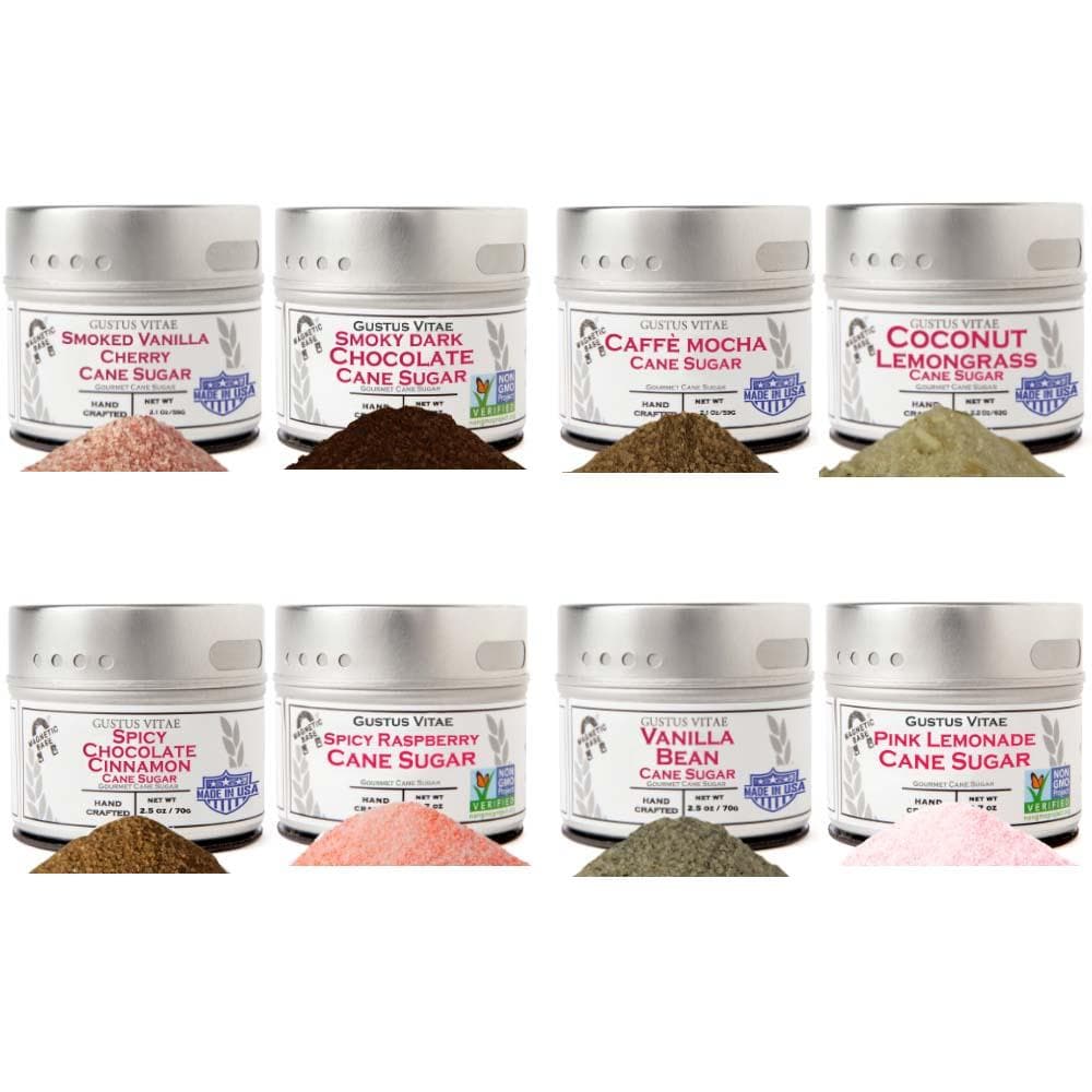 Infused Cocktail & BBQ Cane Sugars - 8 Pack Artisanal Sugar Collection Collections & Gift Sets Gustus Vitae