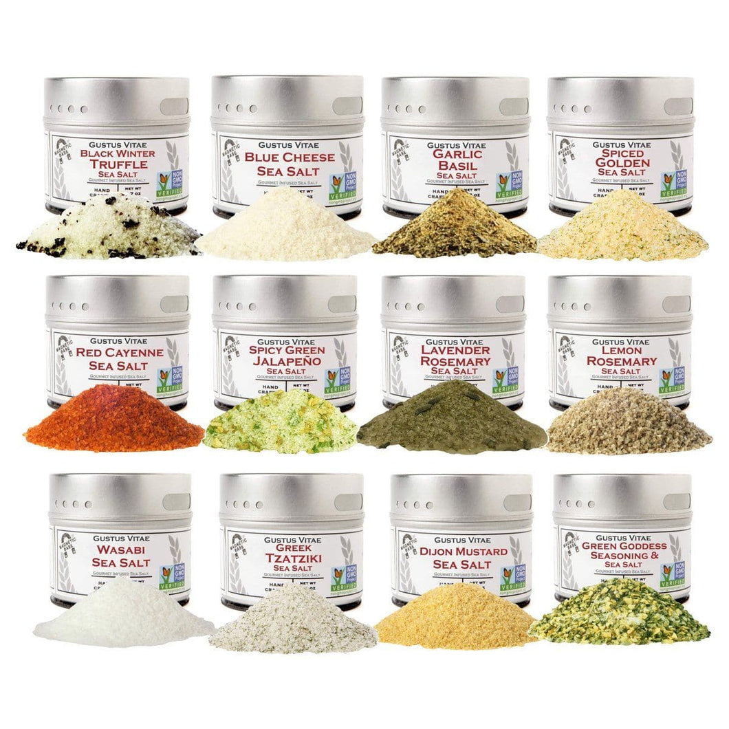 Luxury Infused Sea Salts Gift Set of 12 Gustus Vitae