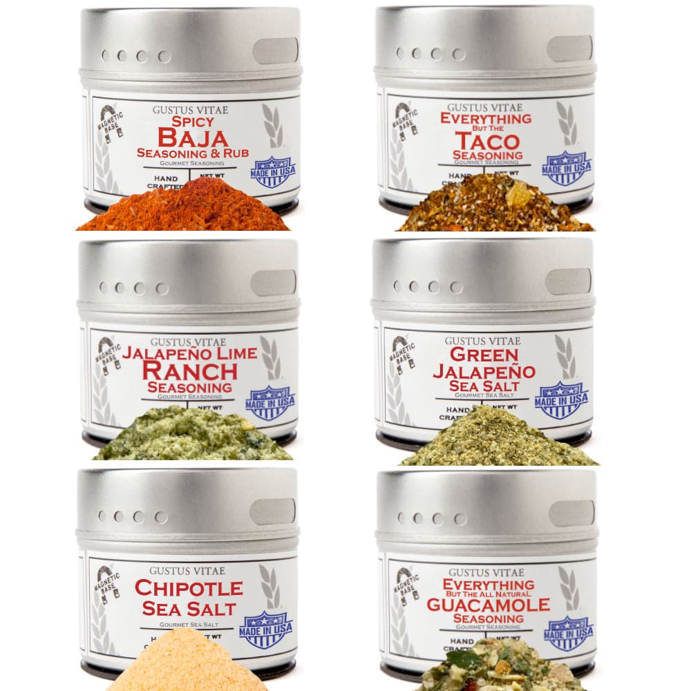 Mexican Seasoning Gift Set - Tastes of Mexico - Artisanal Spice Blends Six Pack Collections & Gift Sets Gustus Vitae