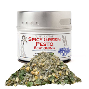 Spicy Green Pesto Seasoning Gourmet Seasonings Gustus Vitae