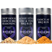 Load image into Gallery viewer, Surf &amp; Turf BBQ Seasonings Collection - 3 Pack Gourmet Seasonings Gustus Vitae