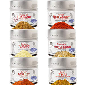 Thai Seasoning Gift Set - Tastes of Thailand - Artisanal Spice Blends Six Pack Collections & Gift Sets Gustus Vitae